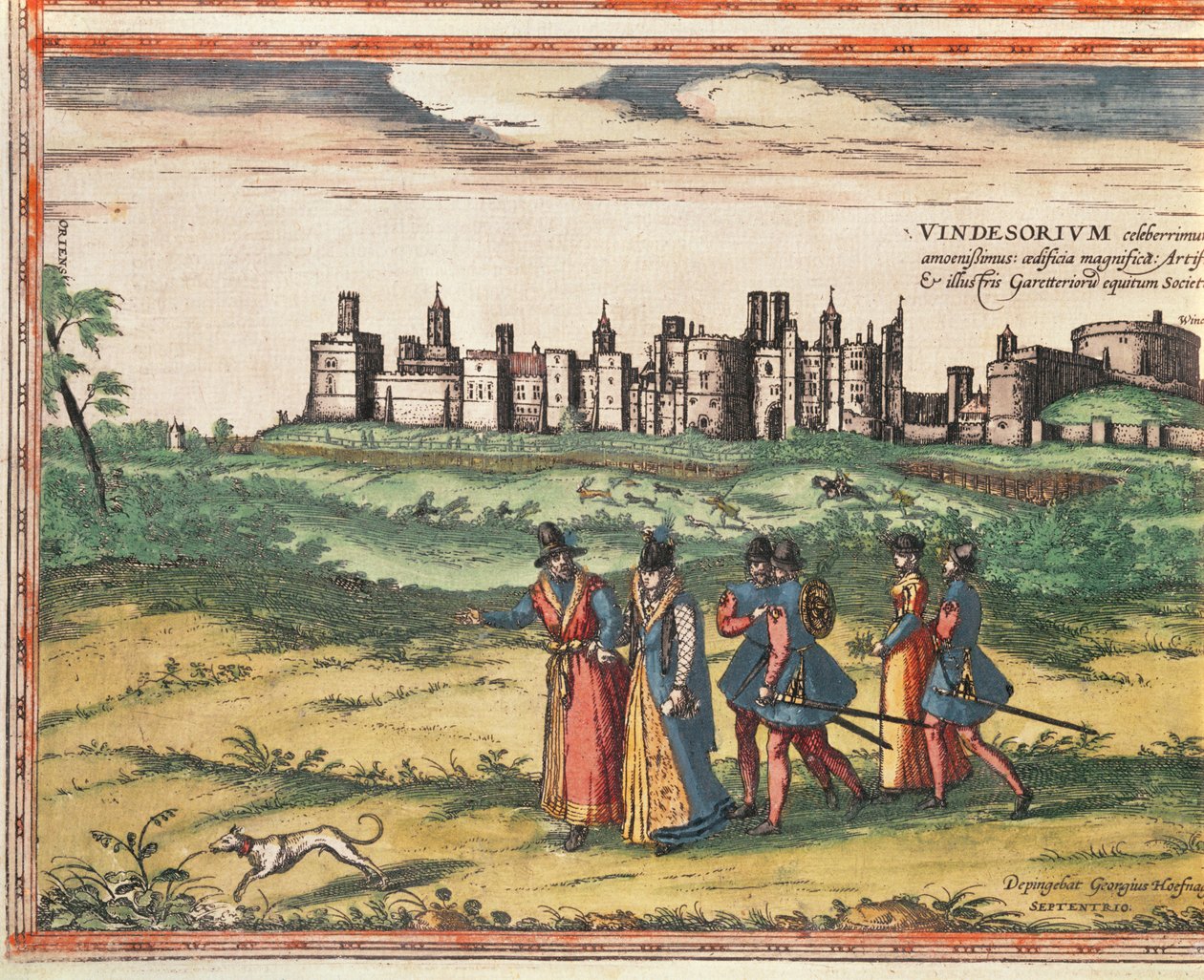 منظر لقلعة وندسور ، من "Civitates Orbis Terrarum" لجورج براون (1541-1622) و فرانس هوجنبرج (1535-90) 1599 بواسطة جوريس هوفناجل