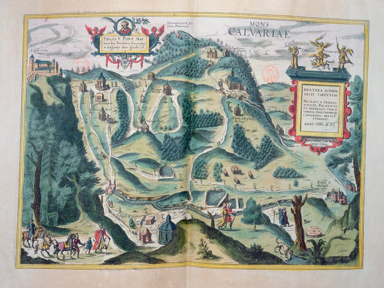 منظر لجبل Zebrzydowski ، من "Civitates Orbis Terrarum" لجورج براون (1541-1622) و فرانس هوجينبرغ (1535-90) ، ج. 1617 بواسطة جوريس هوفناجل