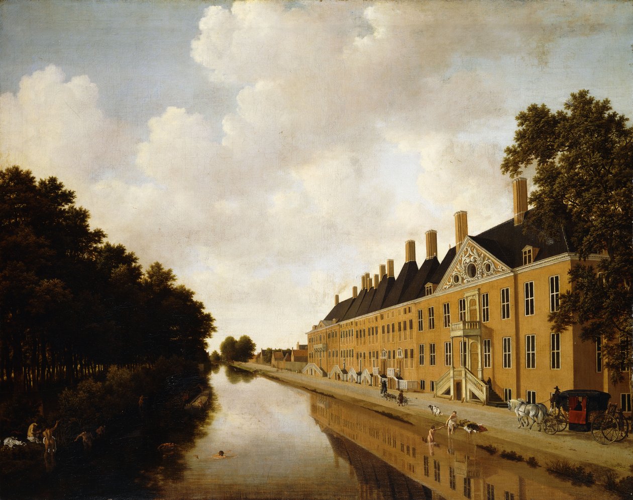 منظر لـ Princessgracht ، لاهاي ، يتطلع نحو Bezuidenhoutsebrug و Oost Singlesgracht ، c.1660 بواسطة جوريس فان دير هاجن