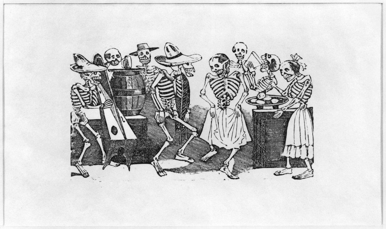 "Calavera du jarabe d&39;outretombe" (رقصة الموت) (النقش على الرصاص) بواسطة خوسيه غوادالوبي بوسادا