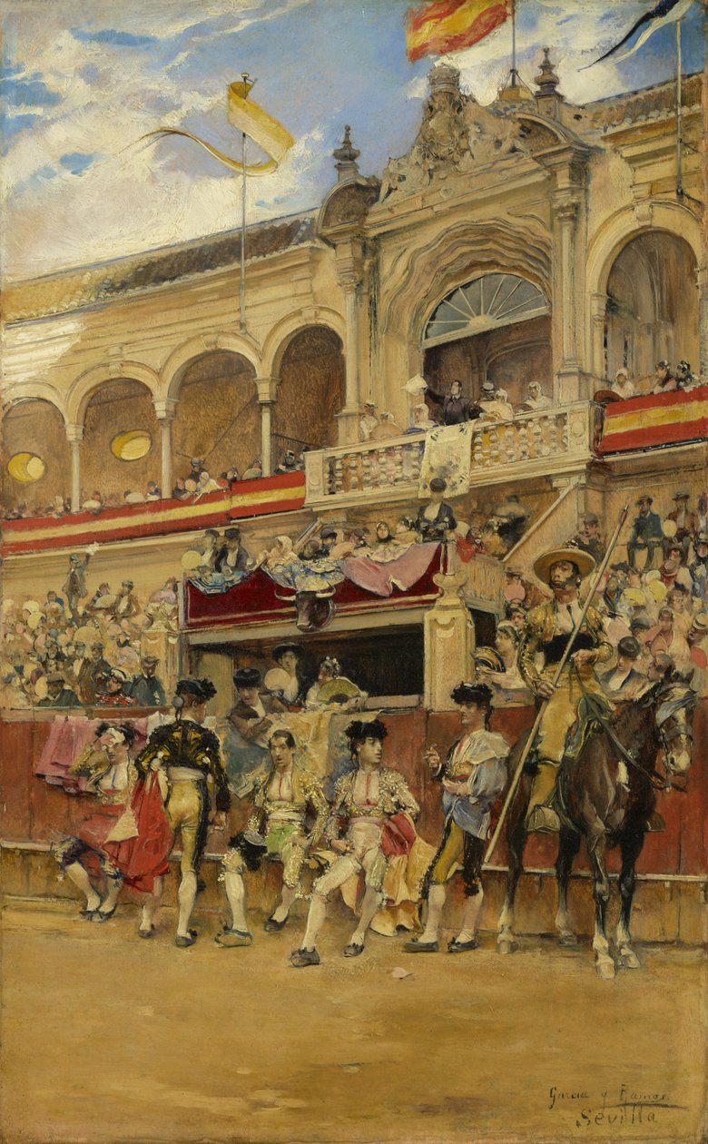 داخل حلبة مصارعة الثيران ، c.1880 بواسطة خوسيه جارسيا راموس