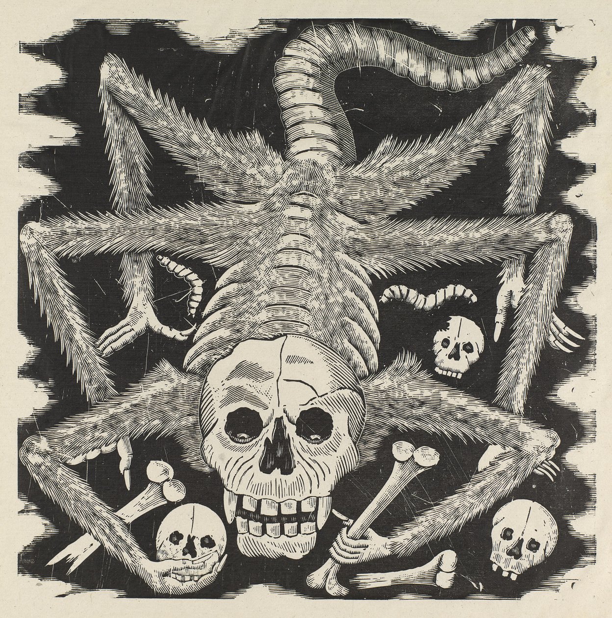 Calavera huertista ، c.1914 ، طبع 1930 (النقش البارز بالنقش) بواسطة خوسيه غوادالوبي بوسادا