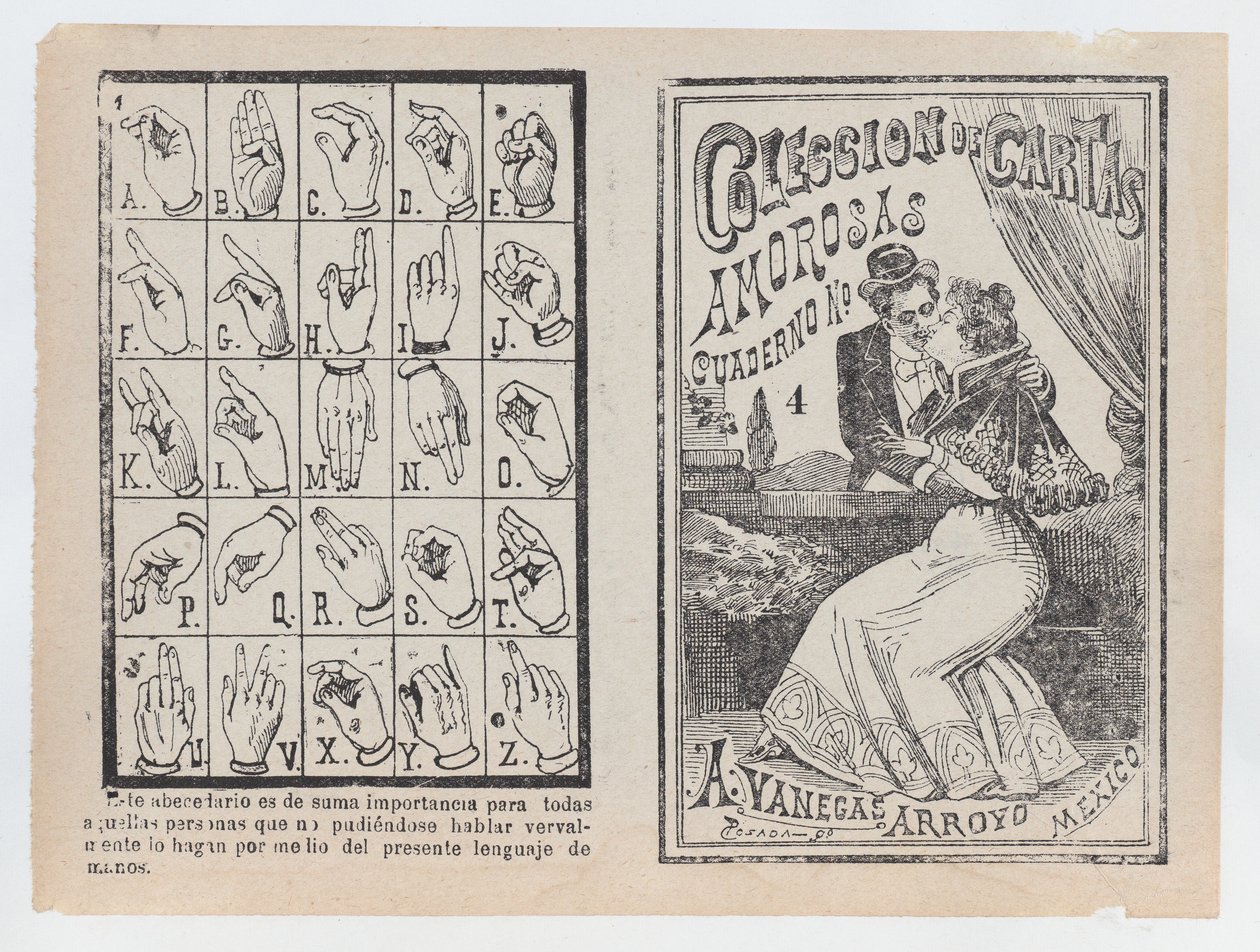غلاف "Collection of Amorous Letters Notebook رقم 4" ، زوجين يحتضنان ويقبلان ... ، كاليفورنيا. 1900. بواسطة خوسيه غوادالوبي بوسادا