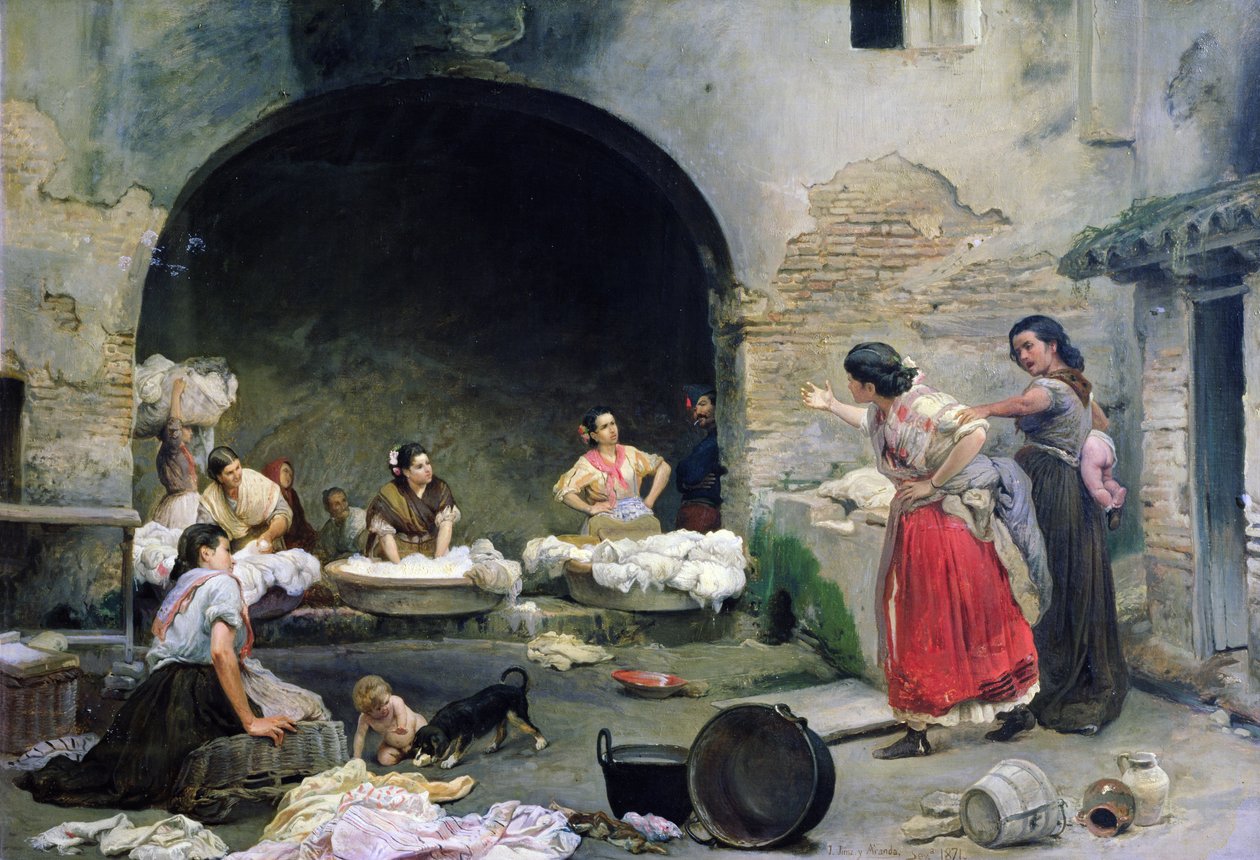 تنازع نساء الغسالة ، 1871 بواسطة خوسيه جيمينيس أراندا