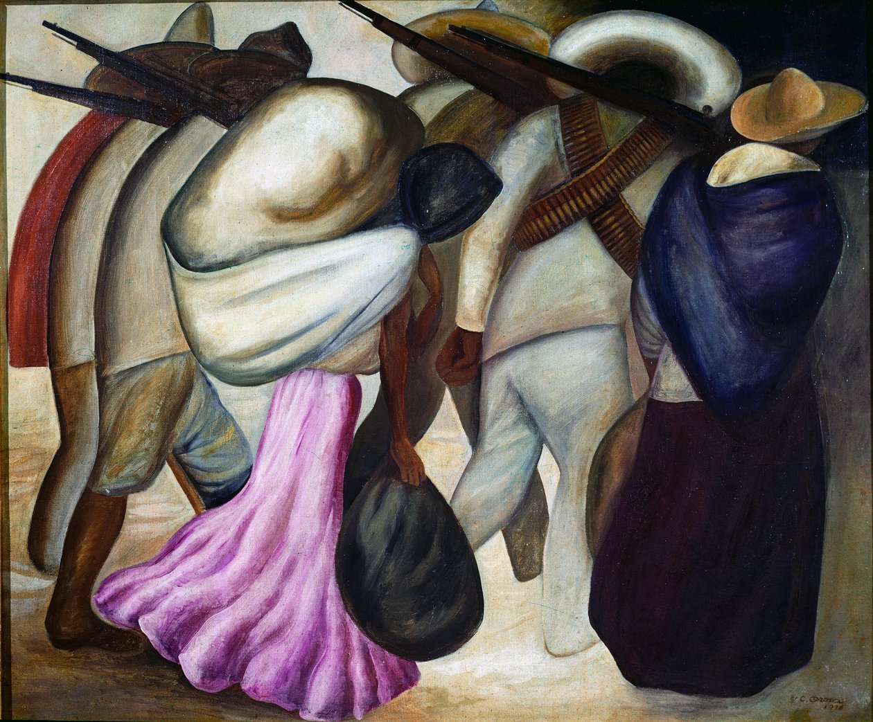 الجنود الجنود. لوحة لخوسيه كليمنتي أوروزكو (1883-1949) 1926 مكسيكو سيتي ، متحف الفن الحديث بواسطة خوسيه كليمنتي أوروزكو