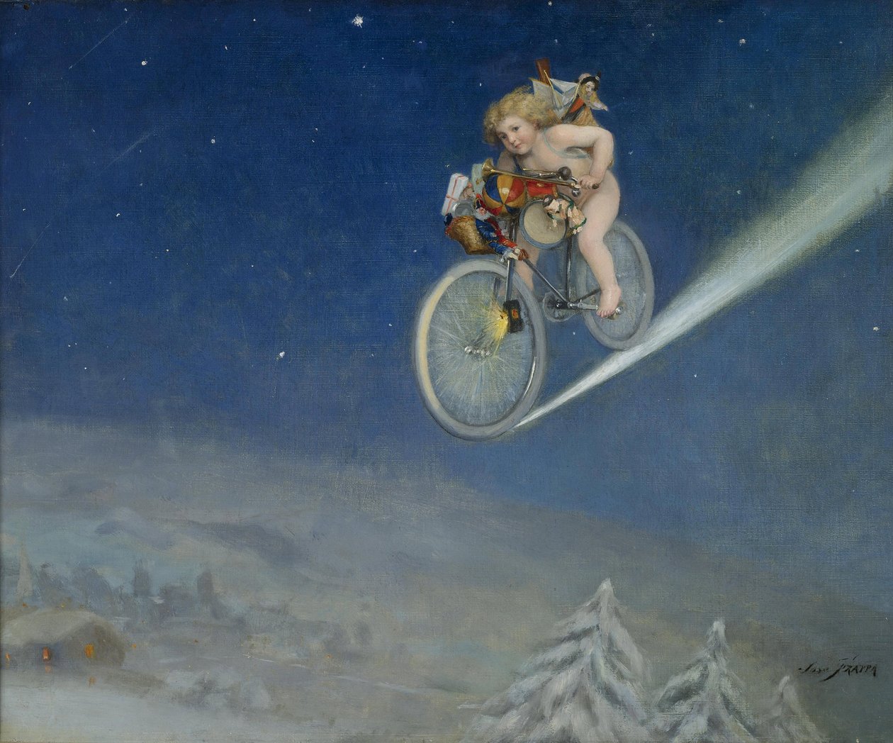 Christmas Delivery par Frappa، Jose (Joseph) (1854-1904) ، - زيت على قماش ، 50،5x60،5 - مجموعة خاصة بواسطة خوسيه فرابا