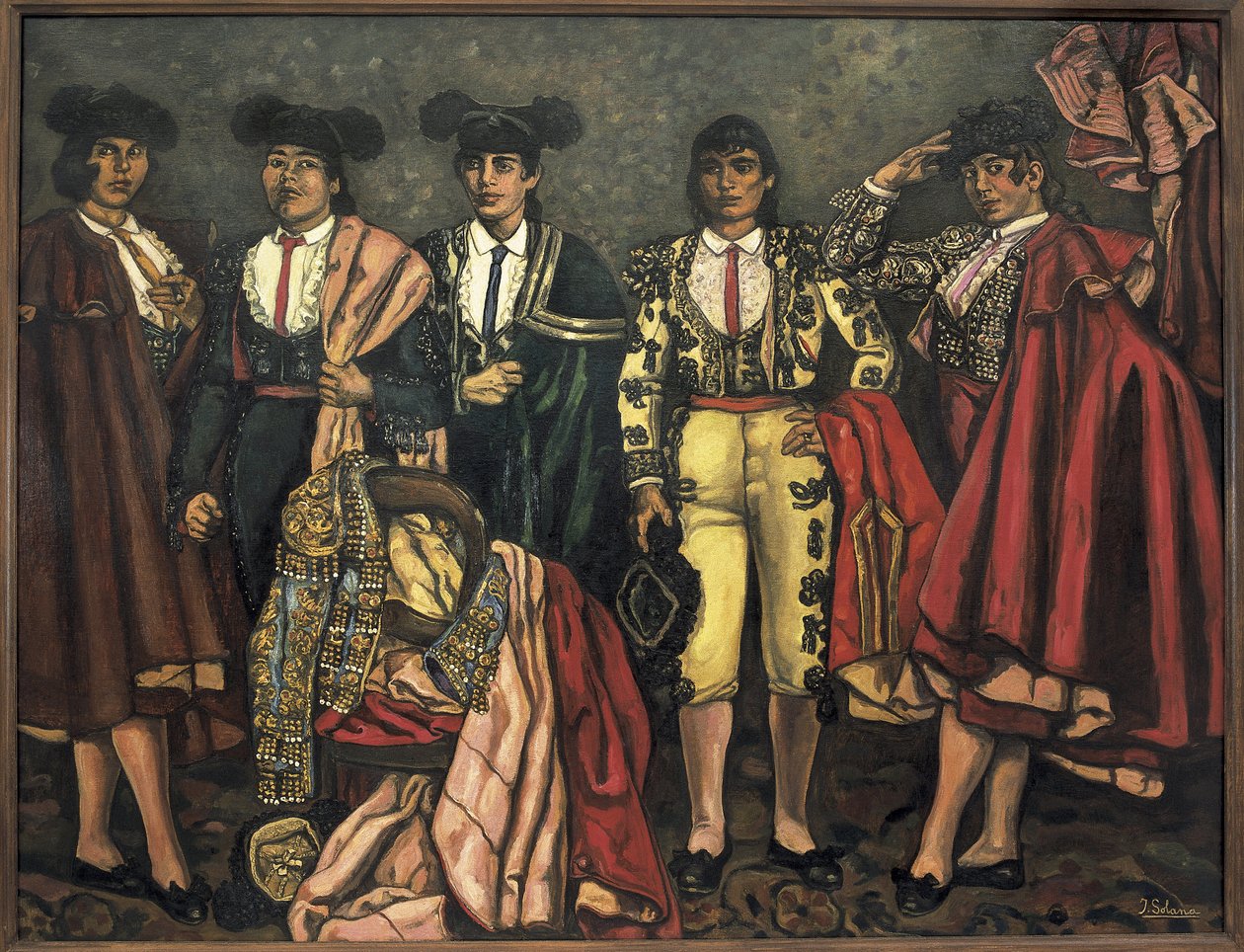مصارعي الثيران Las senoritas (نساء مصارعات ثيران). 1931 (زيت على قماش) بواسطة خوسيه جوتيريز سولانا