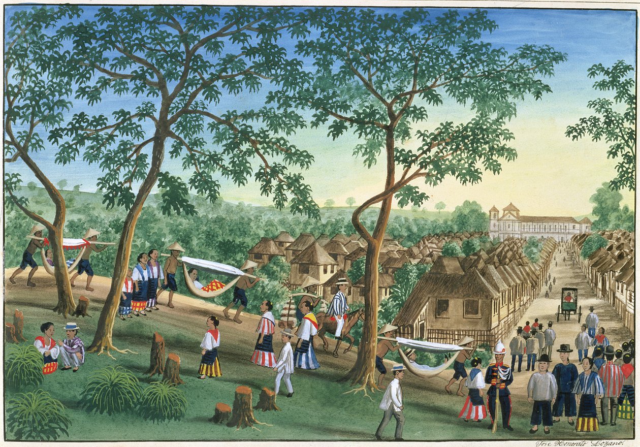 نزهة إلى Antipolo Fiesta ، من "The Febus Album of Views In and Around Manila" ، c.1845 بواسطة خوسيه هونوراتو لوزانو