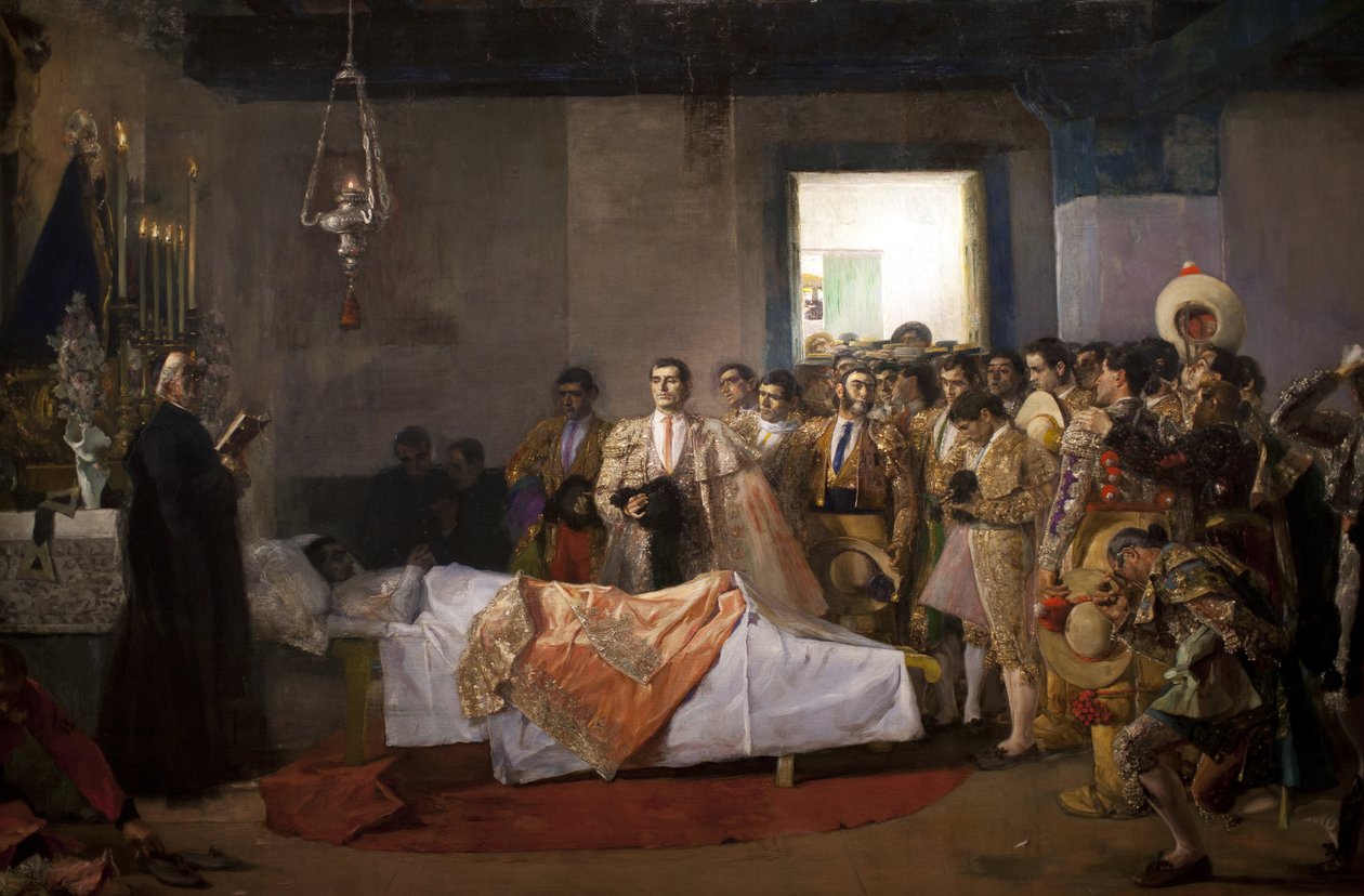 موت السيد. لوحة رسمها خوسيه فيليجاس كورديرو (1844-1921) ، زيت على قماش ، حوالي عام 1913. متحف الفنون الجميلة في إشبيلية ، إسبانيا. بواسطة خوسيه فيليجاس كورديرو