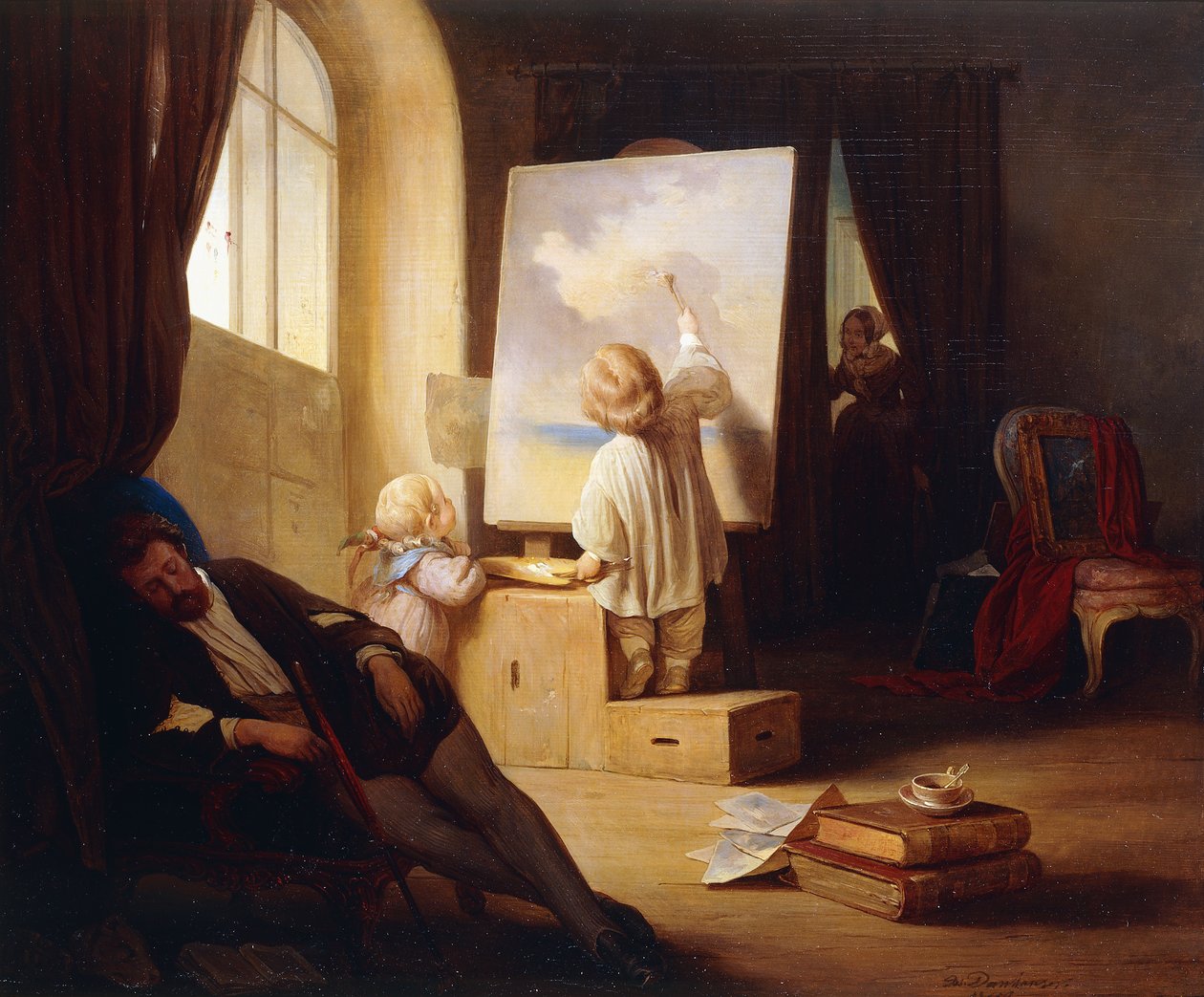 الرسام النائم ؛ الرسام النائم ، 1841 بواسطة جوزيف دانهاوزر