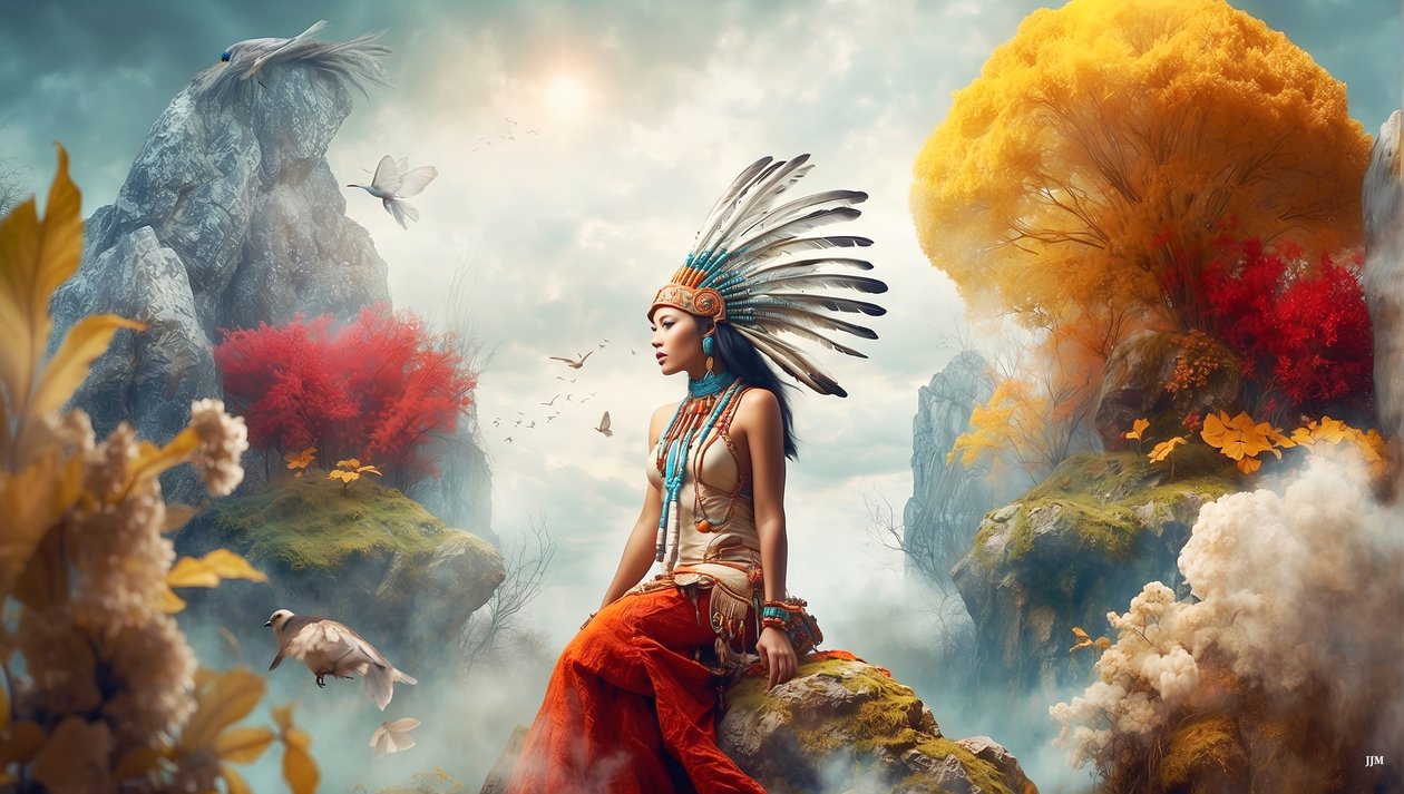 Dreamcore_dreamlike_scene-native american_01 بواسطة جوزيف جوهان مايكل
