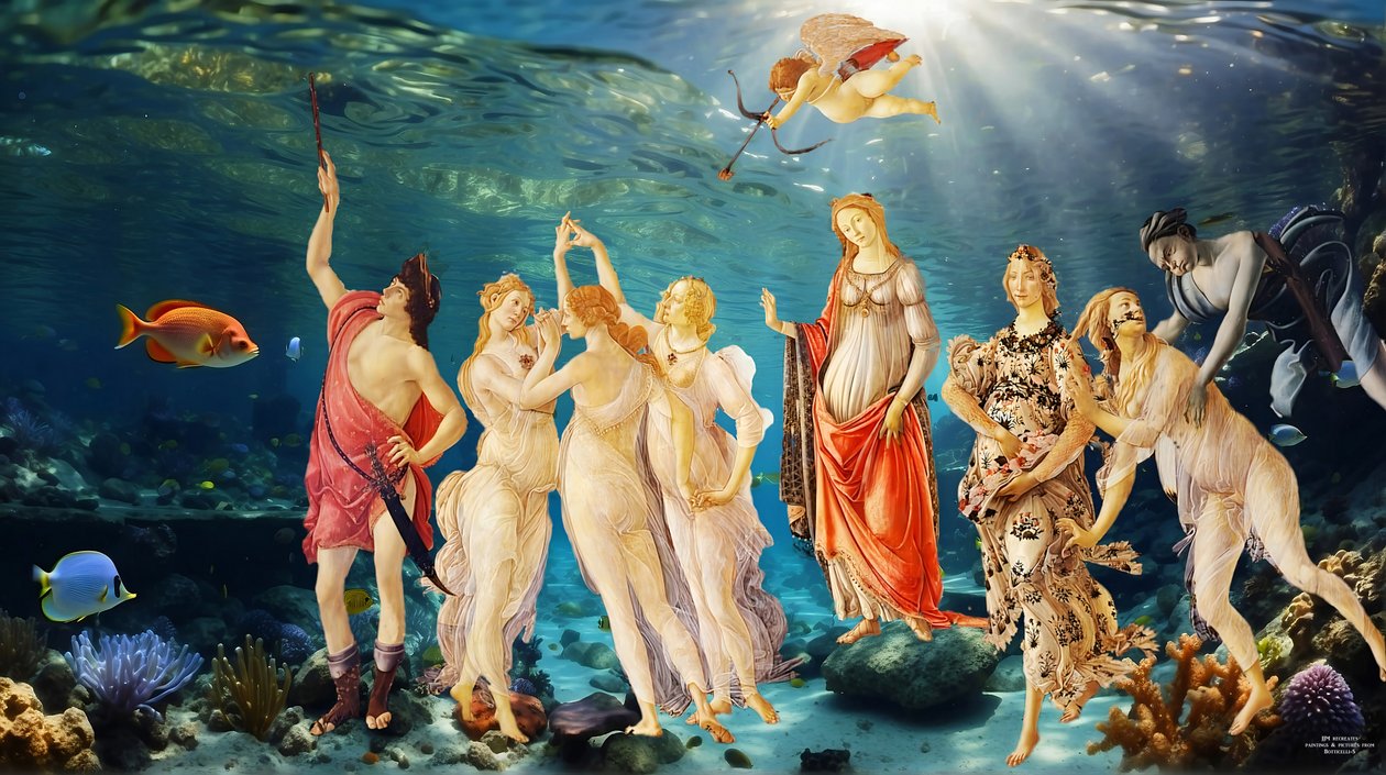 JJM-recreate_Botticelli-S_La Primavera_underwater بواسطة جوزيف جوهان مايكل