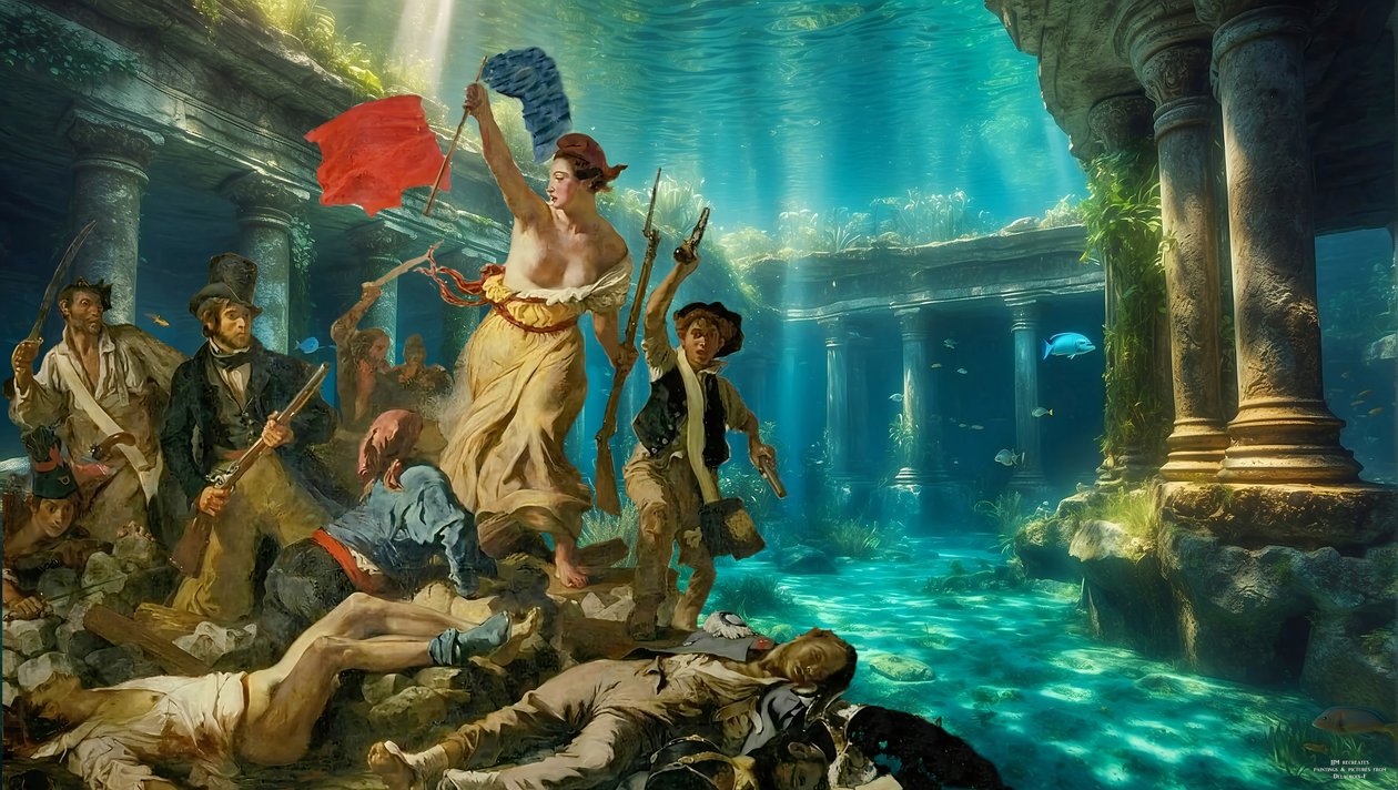 JJM-recreate_Delacroix_Freedom for the People_تحت الماء بواسطة جوزيف جوهان مايكل