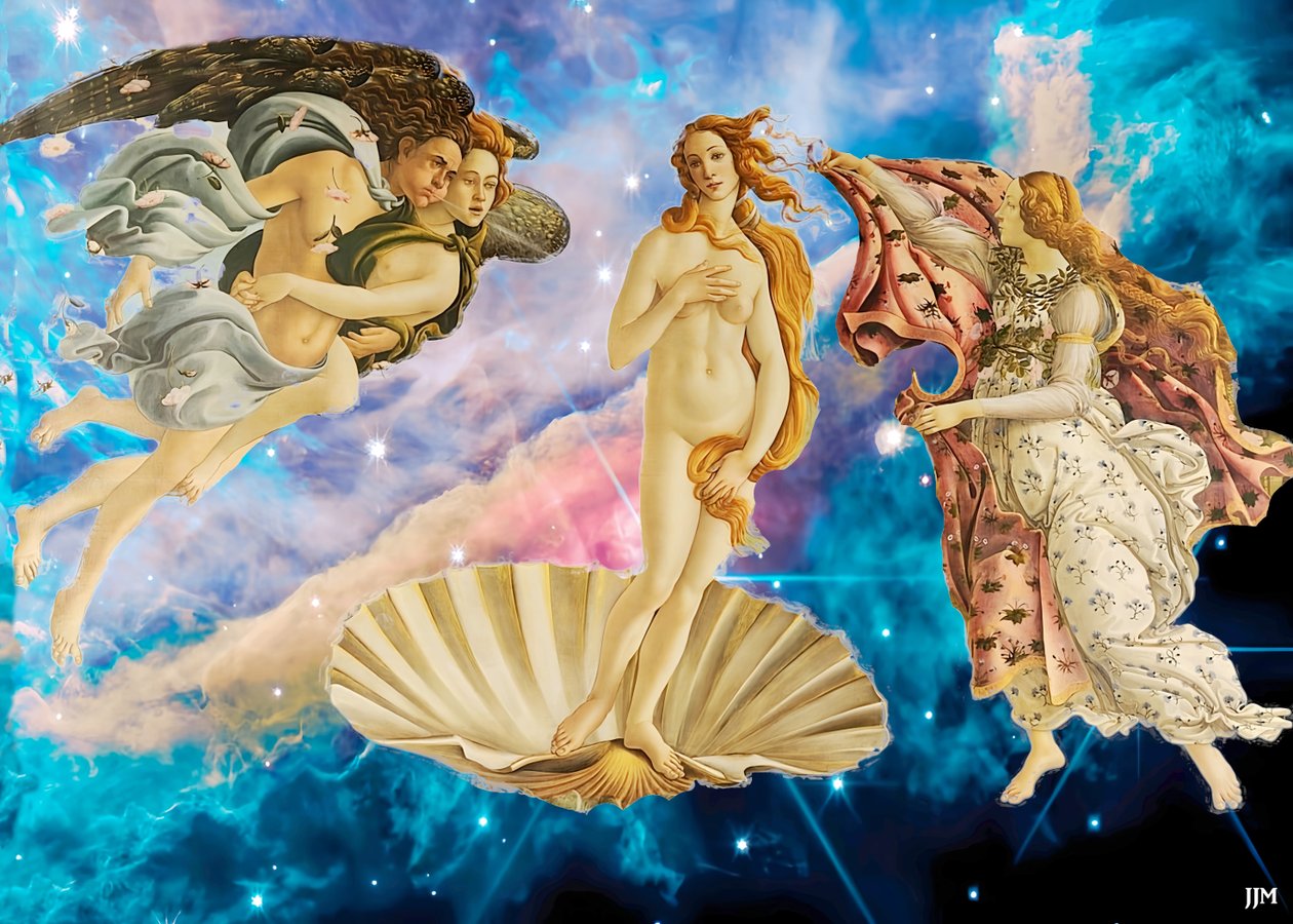 إعادة إنشاء JJM: Botticelli-S_The Birth of Venus+JWST بواسطة جوزيف جوهان مايكل