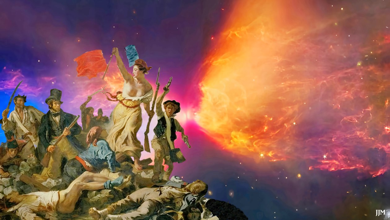 إعادة إنشاء JJM: Delacroix-F_Freedom for the People+JWST بواسطة جوزيف جوهان مايكل