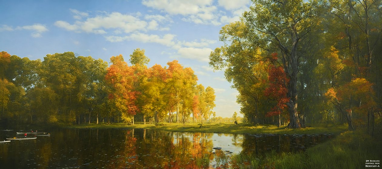 JJM يعيد إنشاء Bierstadt-A: Autumn Forest بواسطة جوزيف جوهان مايكل