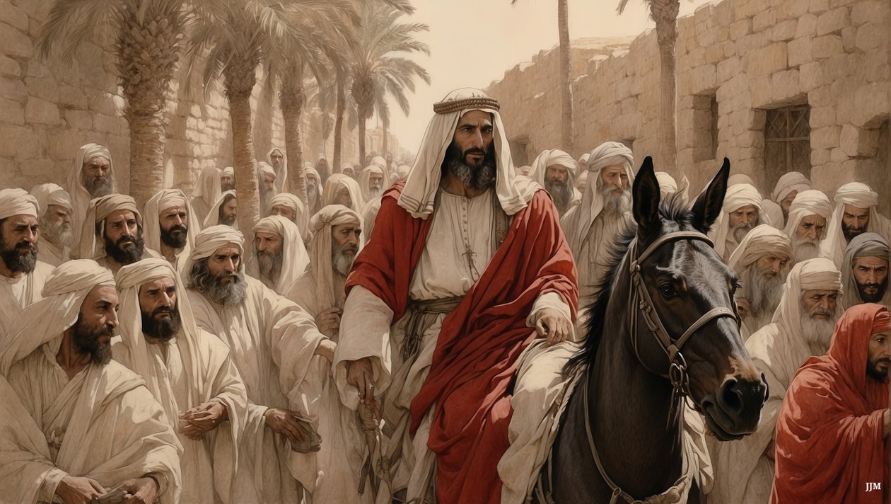 يسوع_يدخل أورشليم_02 بواسطة جوزيف جوهان مايكل