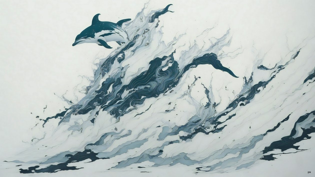 الرسم بالحبر: Dolphin_01 بواسطة جوزيف جوهان مايكل