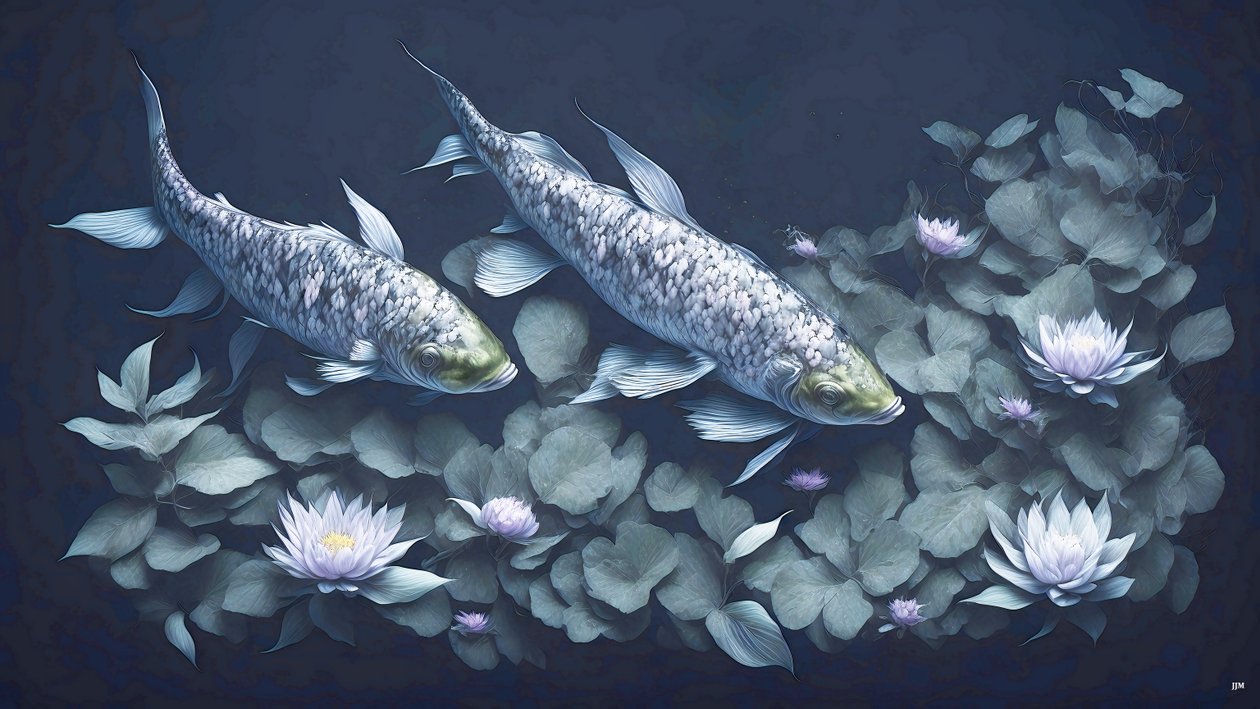 الرسم بالحبر: Koi-Karpfish_amethyst_01 بواسطة جوزيف جوهان مايكل
