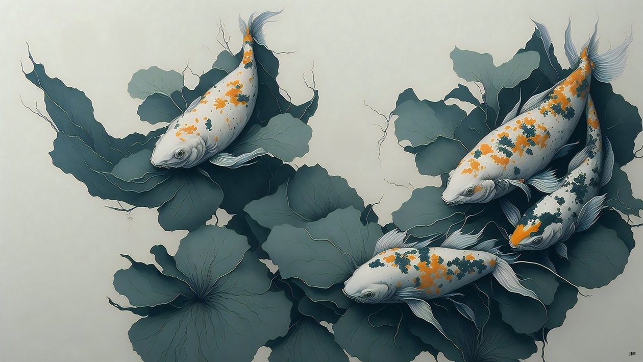 الرسم بالحبر: Koi carp fish_04 بواسطة جوزيف جوهان مايكل