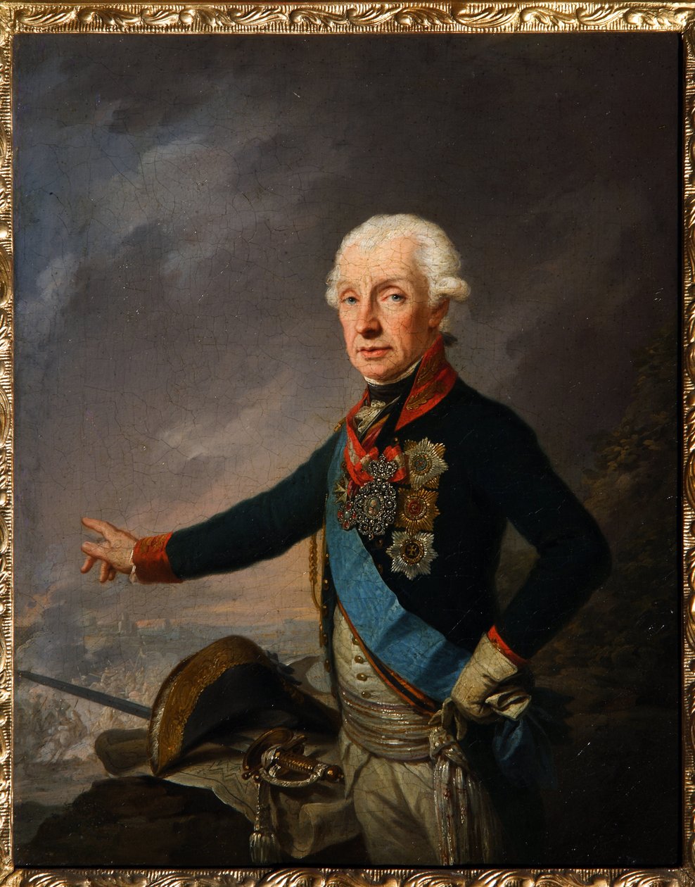 صورة للمارشال جنراليسيمو الأمير ألكسندر سوفوروف (1729-1800). (صورة للمارشال الجنرال جنراليسيمو برينس أ. سوفوروف). لوحة جوزيف كروزينغر (1757-1829) ، زيت على قماش بواسطة جوزيف كروزينجر