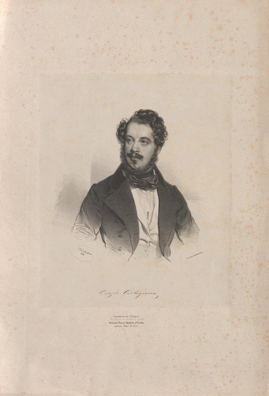 صورة لمغني الأوبرا جيوفاني أورازيو كارتاجينوفا 1800-1841 ، 1838. بواسطة جوزيف كرييهوبر