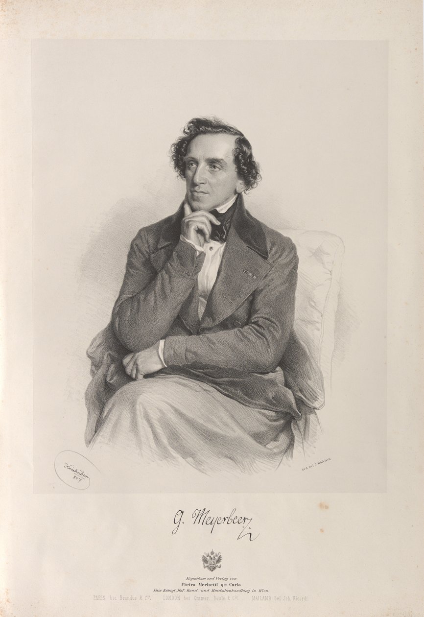 صورة للمؤلف جياكومو مييربير 1791-1864 ، 1847. بواسطة جوزيف كرييهوبر