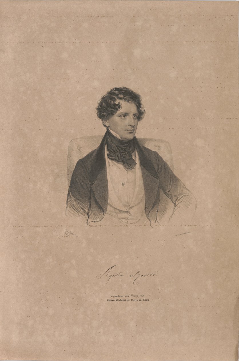 صورة لمغني الأوبرا أغوستينو روفير 1804-1865 ، 1839. بواسطة جوزيف كرييهوبر
