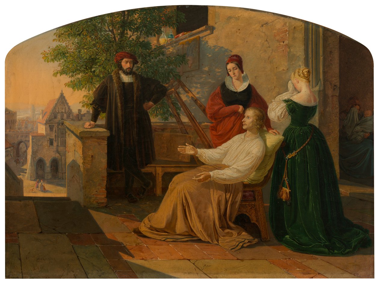 اللحظات الأخيرة لوكاس فان ليدن ، 1843 بواسطة جوزيف مان
