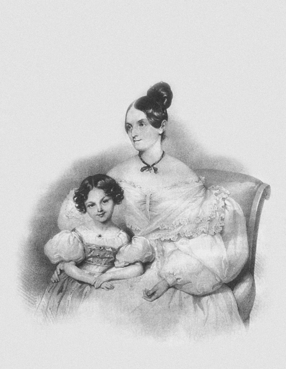 صورة لأولغا ناريشكينا بوتوكي مع ابنتهما صوفي 1802-1861 ، 1835 بواسطة جوزيف نيكولاوس كرييهوبر