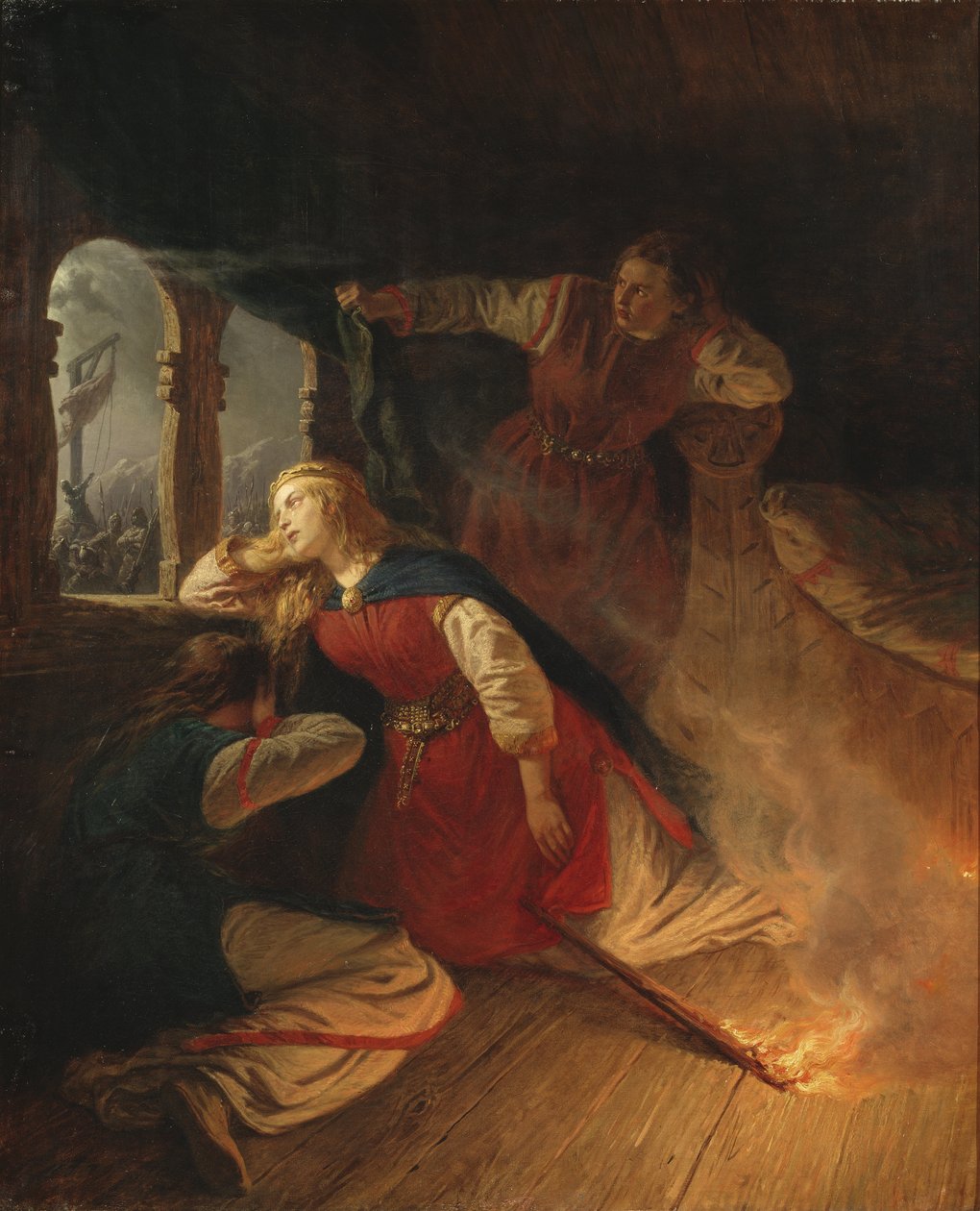 Hagbard et Signy - Hagbard and Signy ، بقلم والاندر ، جوزيف فيلهلم (1821-1888). زيت على قماش بواسطة جوزيف ويلهلم والاندر