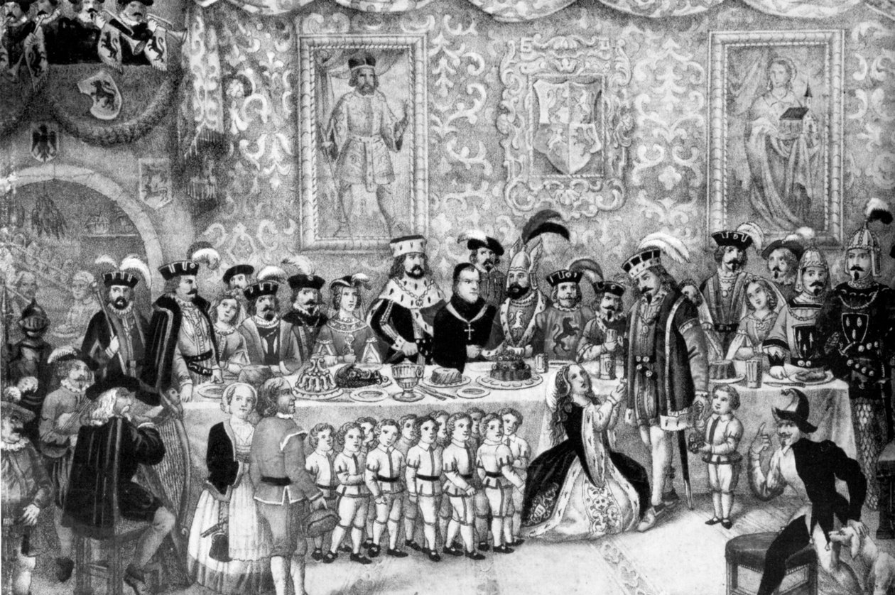 Welfensage ، الأداء كلعبة كرنفال في 3 مارس 1862 بواسطة جوزيف باير