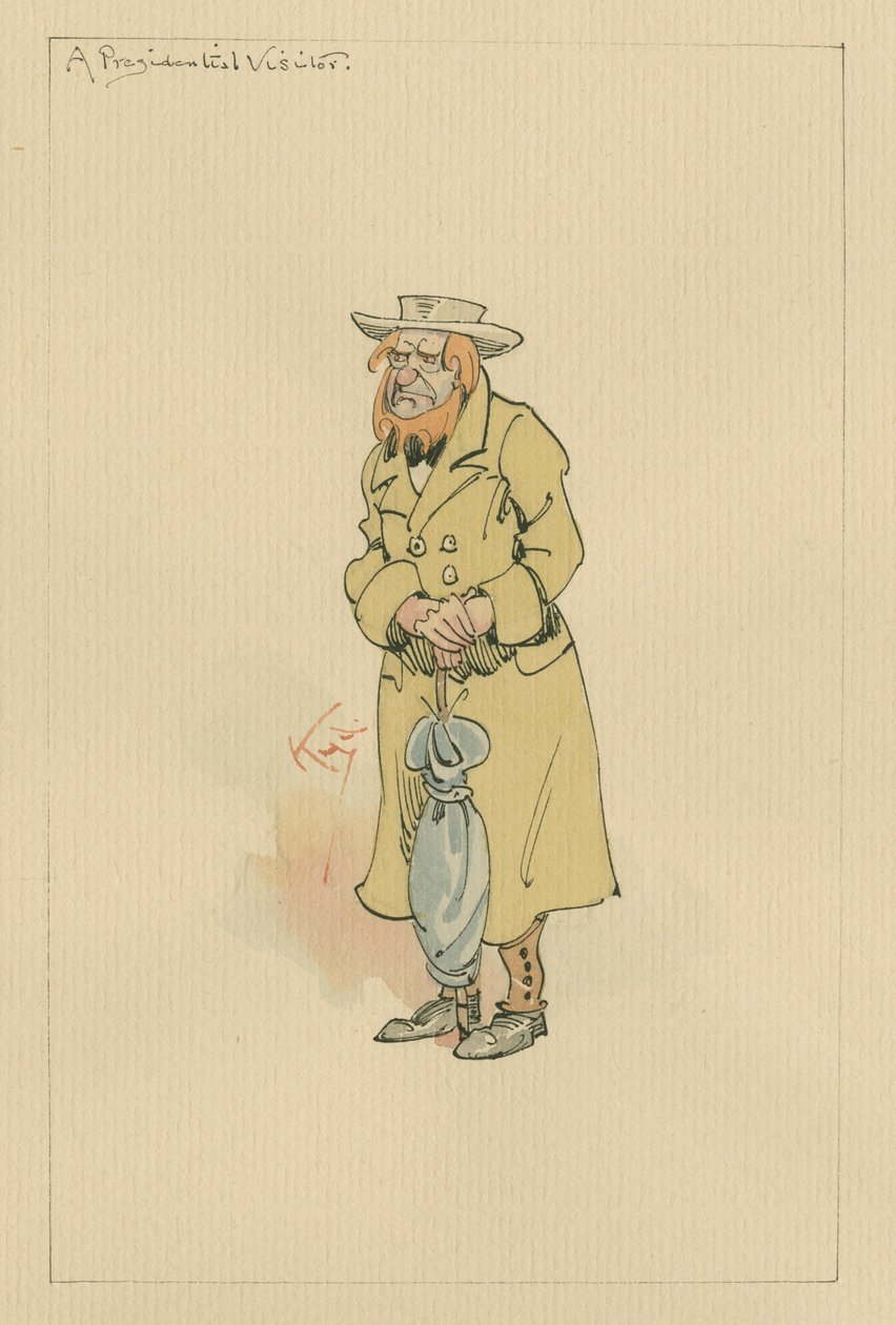 زائر رئاسي ، 1920 م (قلم وحبر مع مرحاض على ورق) بواسطة جوزيف كلايتون كلارك