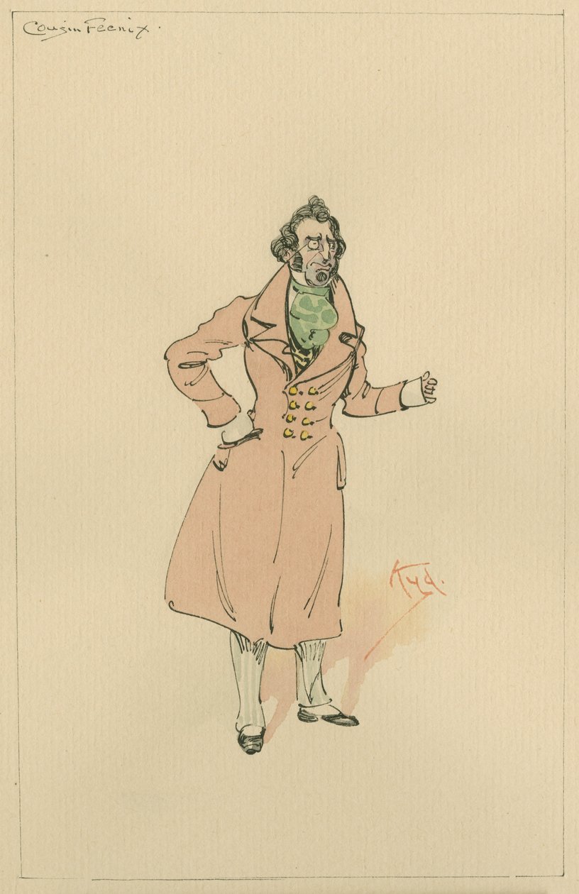 Cousin Feenix ، المعروف أيضًا باسم Lord Feenix ، c.1920s (قلم وحبر مع مرحاض على ورق) بواسطة جوزيف كلايتون كلارك