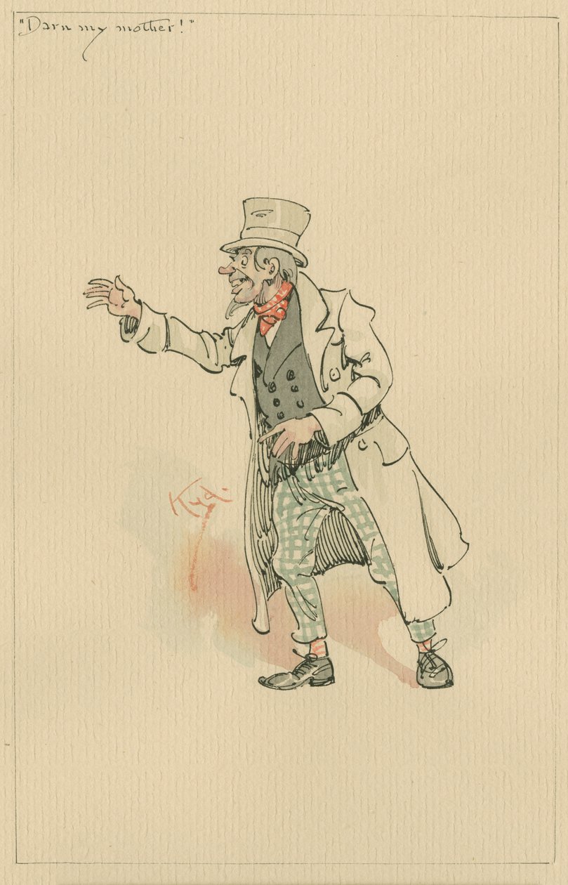 "Darn my Mother!" ، ج. 1920 (قلم وحبر مع مرحاض على ورق) بواسطة جوزيف كلايتون كلارك