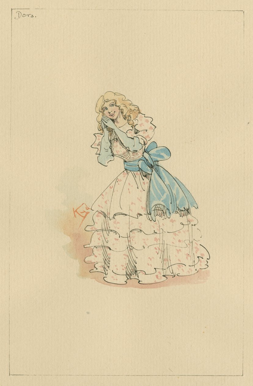 Dora Spenlow ، c.1920s (قلم وحبر مع مرحاض على ورق) بواسطة جوزيف كلايتون كلارك
