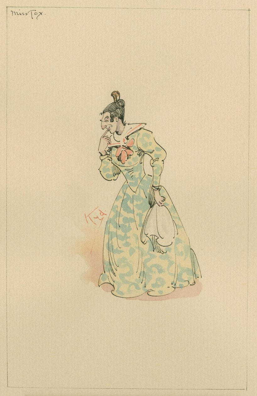 ملكة جمال Lucretia Tox ، ج 1920s (قلم وحبر مع مرحاض على ورق) بواسطة جوزيف كلايتون كلارك