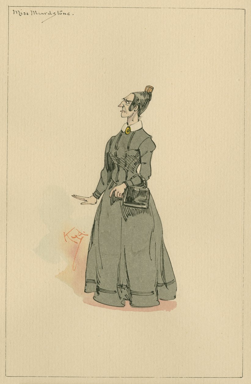 Miss Murdstone، c.1920s (قلم وحبر مع مرحاض على ورق) بواسطة جوزيف كلايتون كلارك