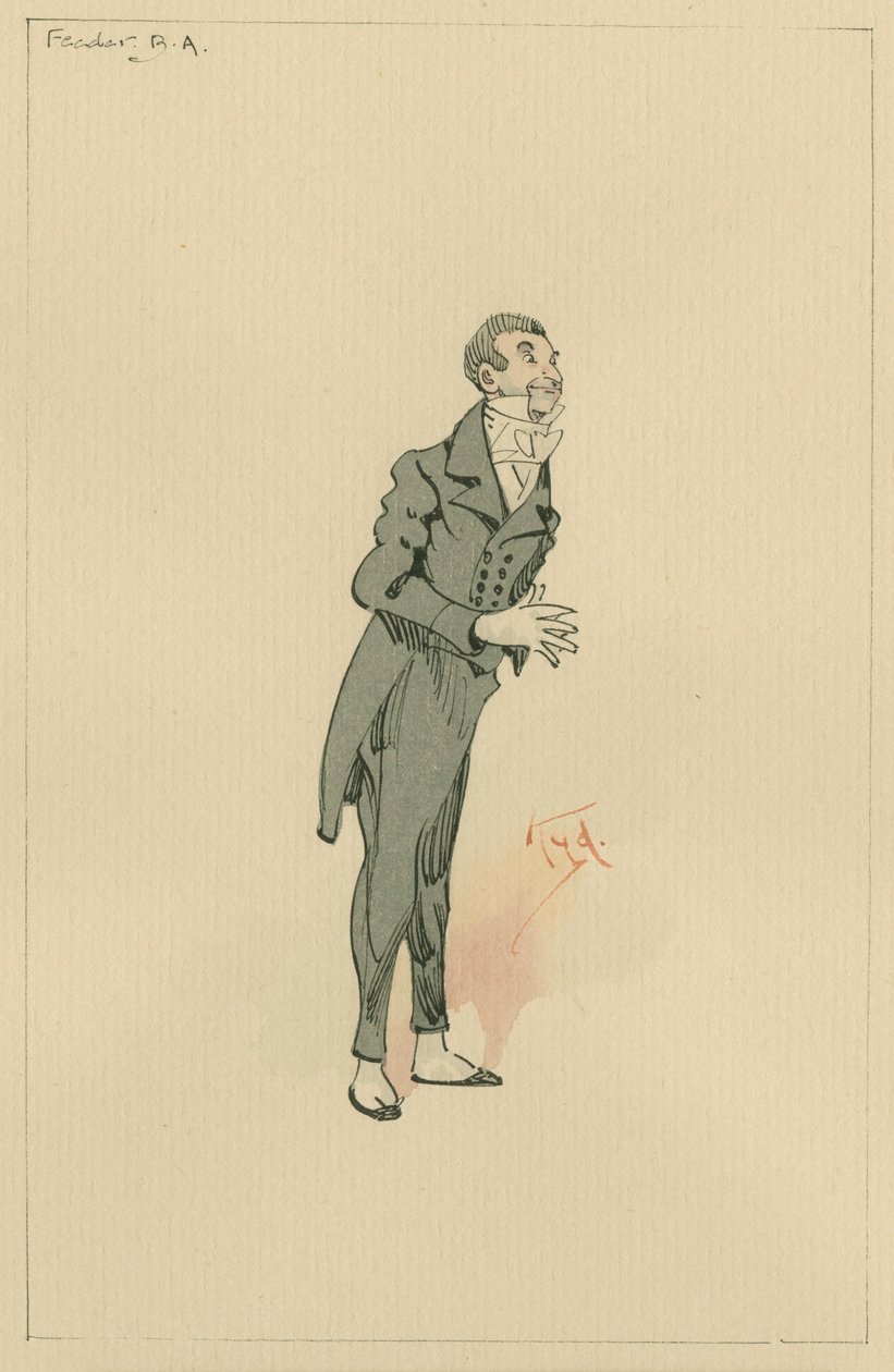 السيد BA Feeder ، c.1920s (قلم وحبر مع مرحاض على ورق) بواسطة جوزيف كلايتون كلارك