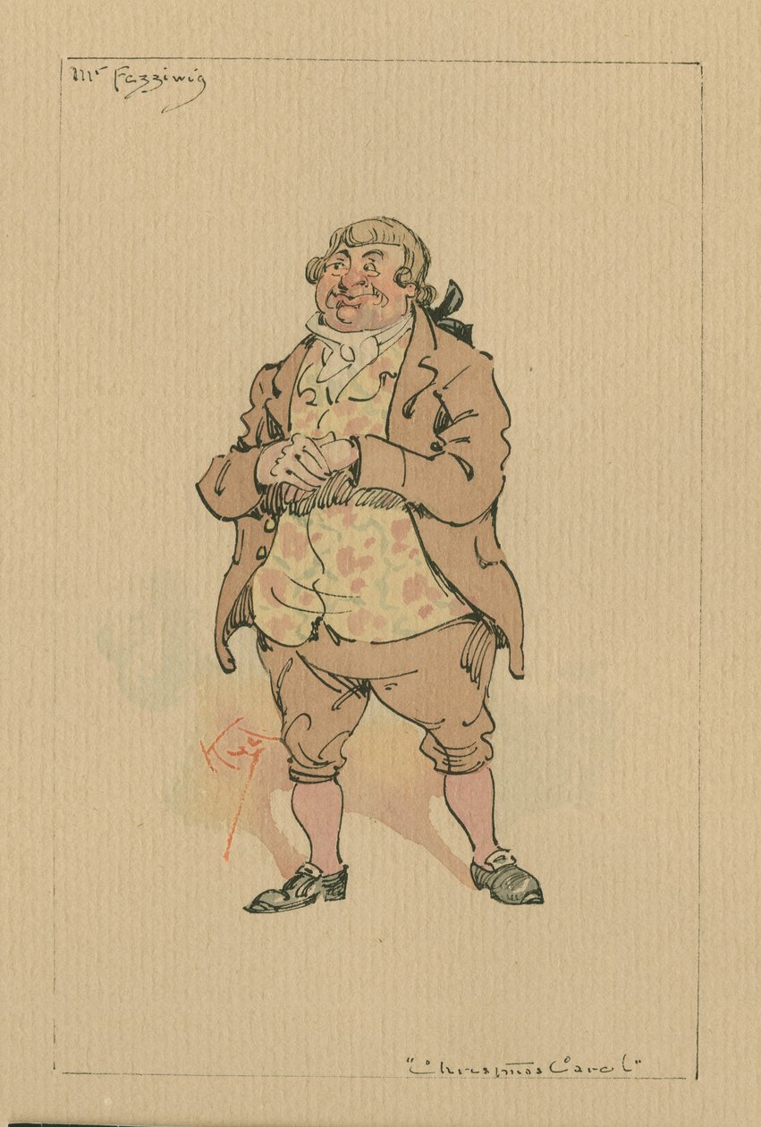 السيد Fezziwig - A Christmas Carol ، c.1920s (قلم وحبر مع مرحاض على ورق) بواسطة جوزيف كلايتون كلارك