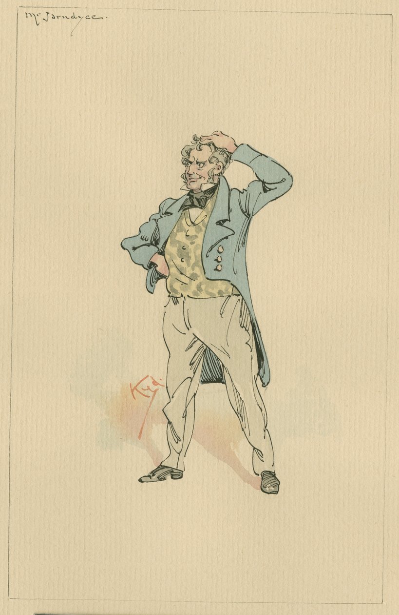 Mr Jarndyce، c.1920s (قلم وحبر مع مرحاض على ورق) بواسطة جوزيف كلايتون كلارك