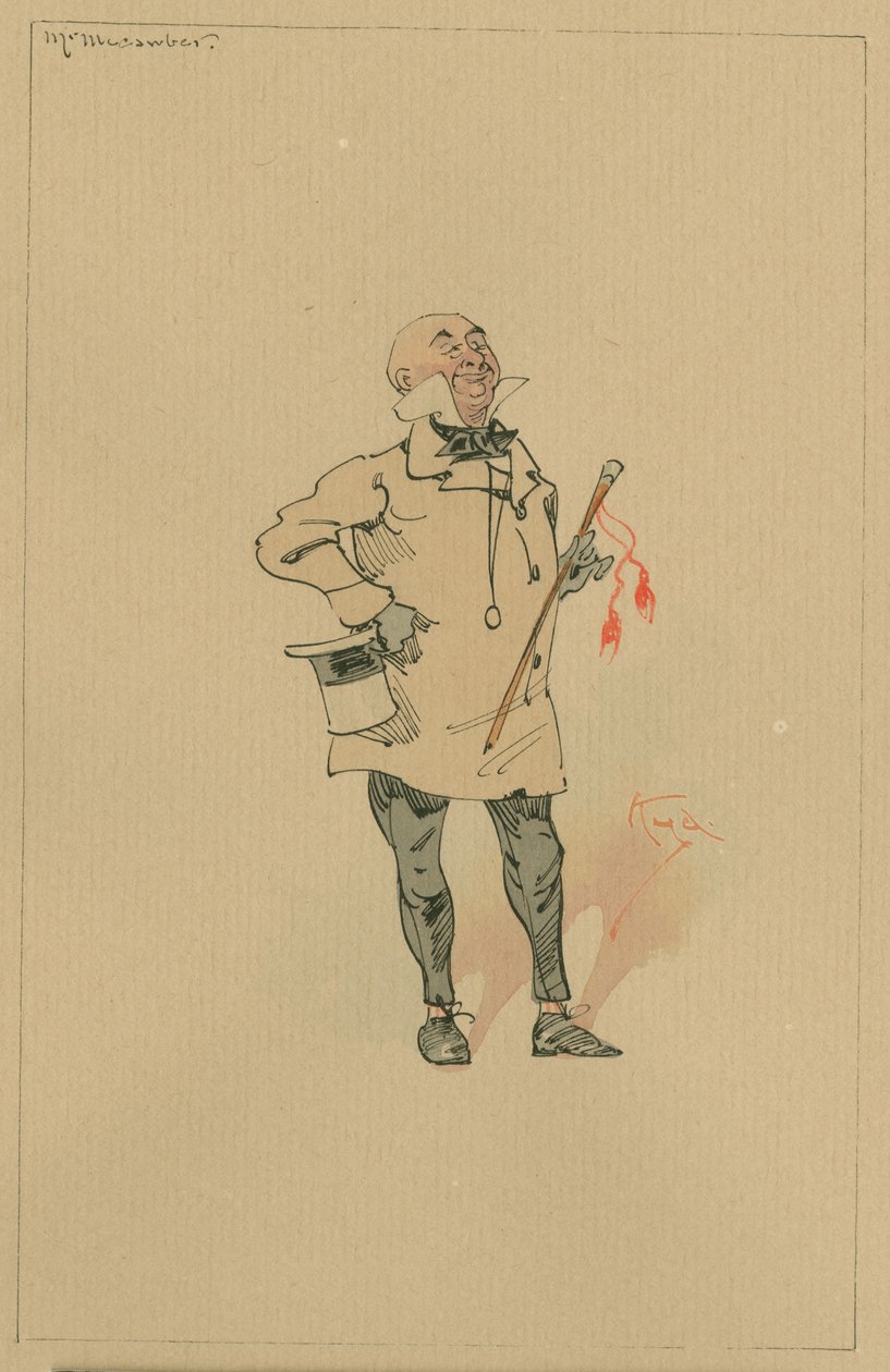 السيد Micawber ، ج. 1920 (قلم وحبر مع مرحاض على ورق) بواسطة جوزيف كلايتون كلارك
