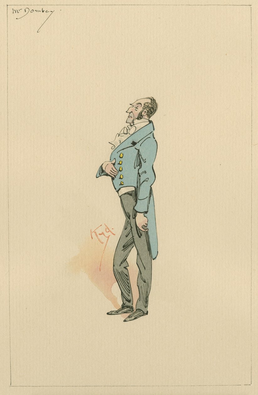 السيد Paul Dombey ، حوالي 1920s (قلم وحبر مع مرحاض على ورق) بواسطة جوزيف كلايتون كلارك