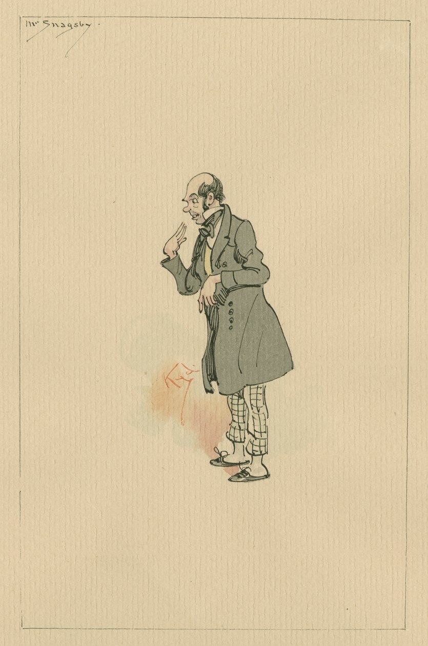السيد Snagsby ، c.1920s (قلم وحبر مع مرحاض على ورق) بواسطة جوزيف كلايتون كلارك