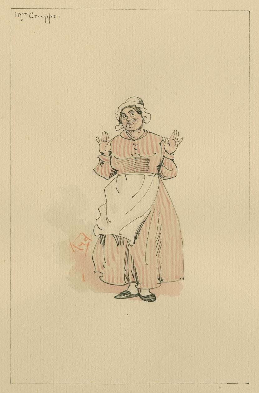 Mrs Crupps، c.1920s (قلم وحبر مع مرحاض على ورق) بواسطة جوزيف كلايتون كلارك