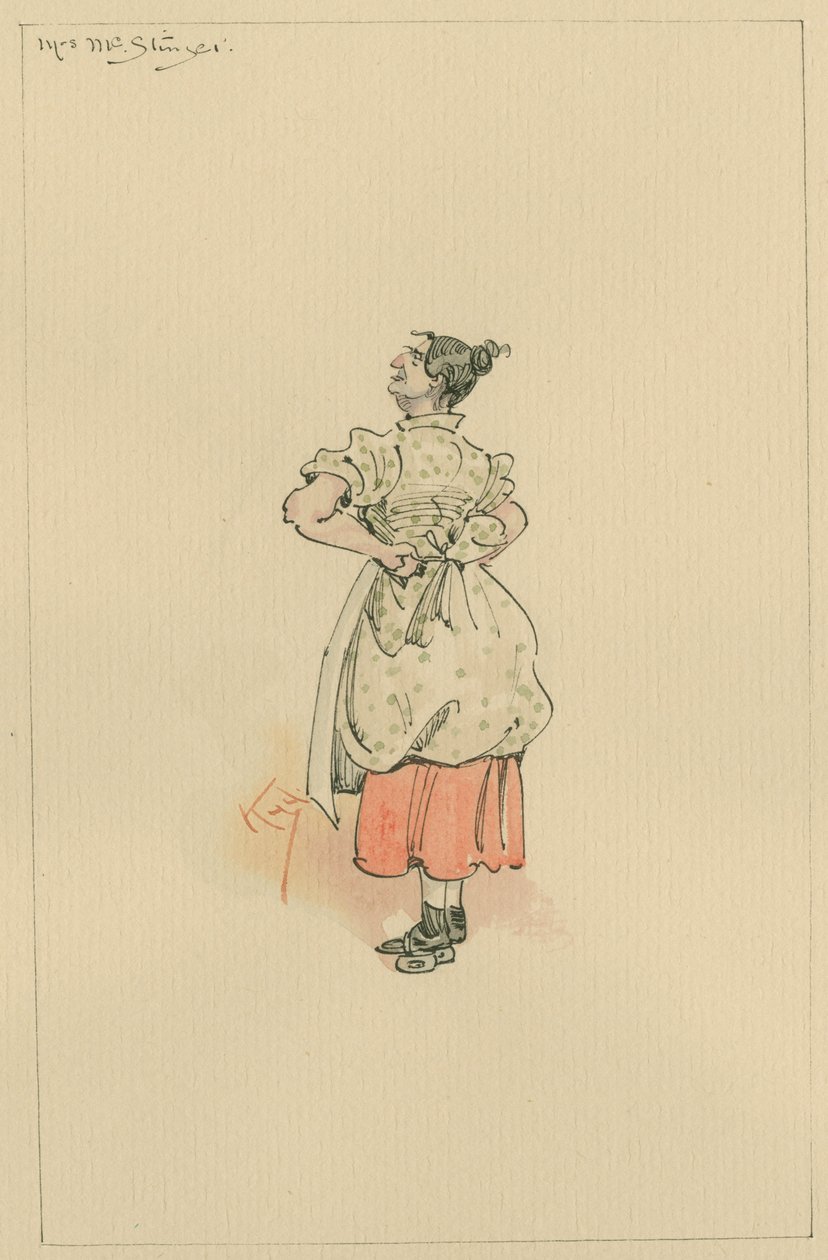 Mrs MacStinger ، c.1920s (قلم وحبر مع مرحاض على ورق) بواسطة جوزيف كلايتون كلارك