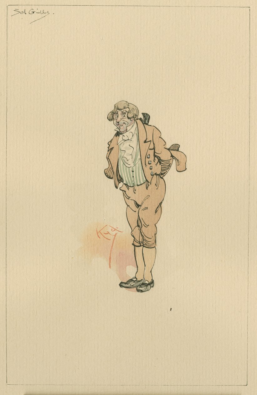 سليمان خياشيم ، أو العم سول ، ج 1920s (قلم وحبر مع مرحاض على ورق) بواسطة جوزيف كلايتون كلارك