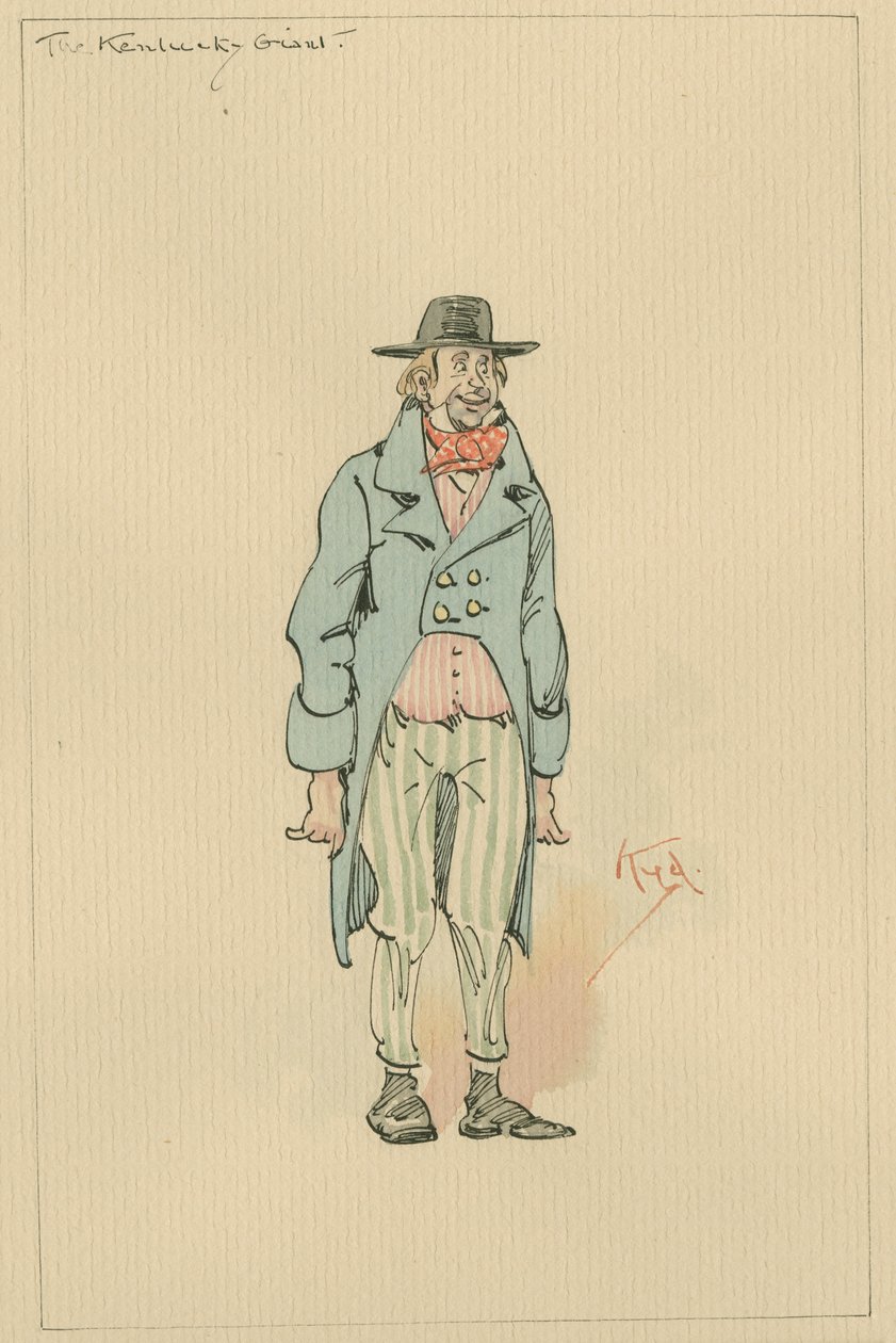 The Kentucky Giant ، c.1920s (قلم وحبر مع مرحاض على ورق) بواسطة جوزيف كلايتون كلارك