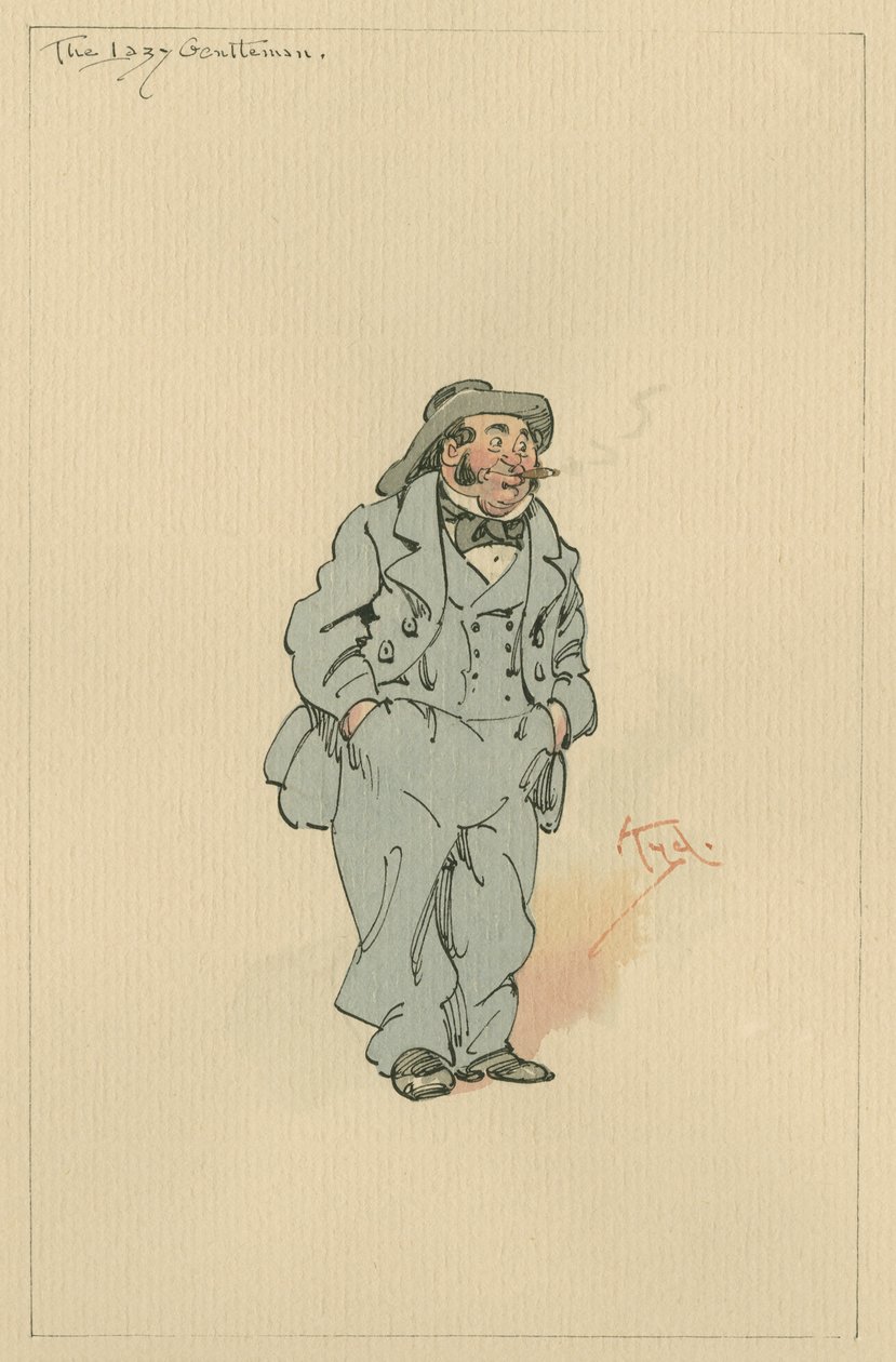 The Lazy Gentleman، c.1920s (قلم وحبر مع مرحاض على ورق) بواسطة جوزيف كلايتون كلارك