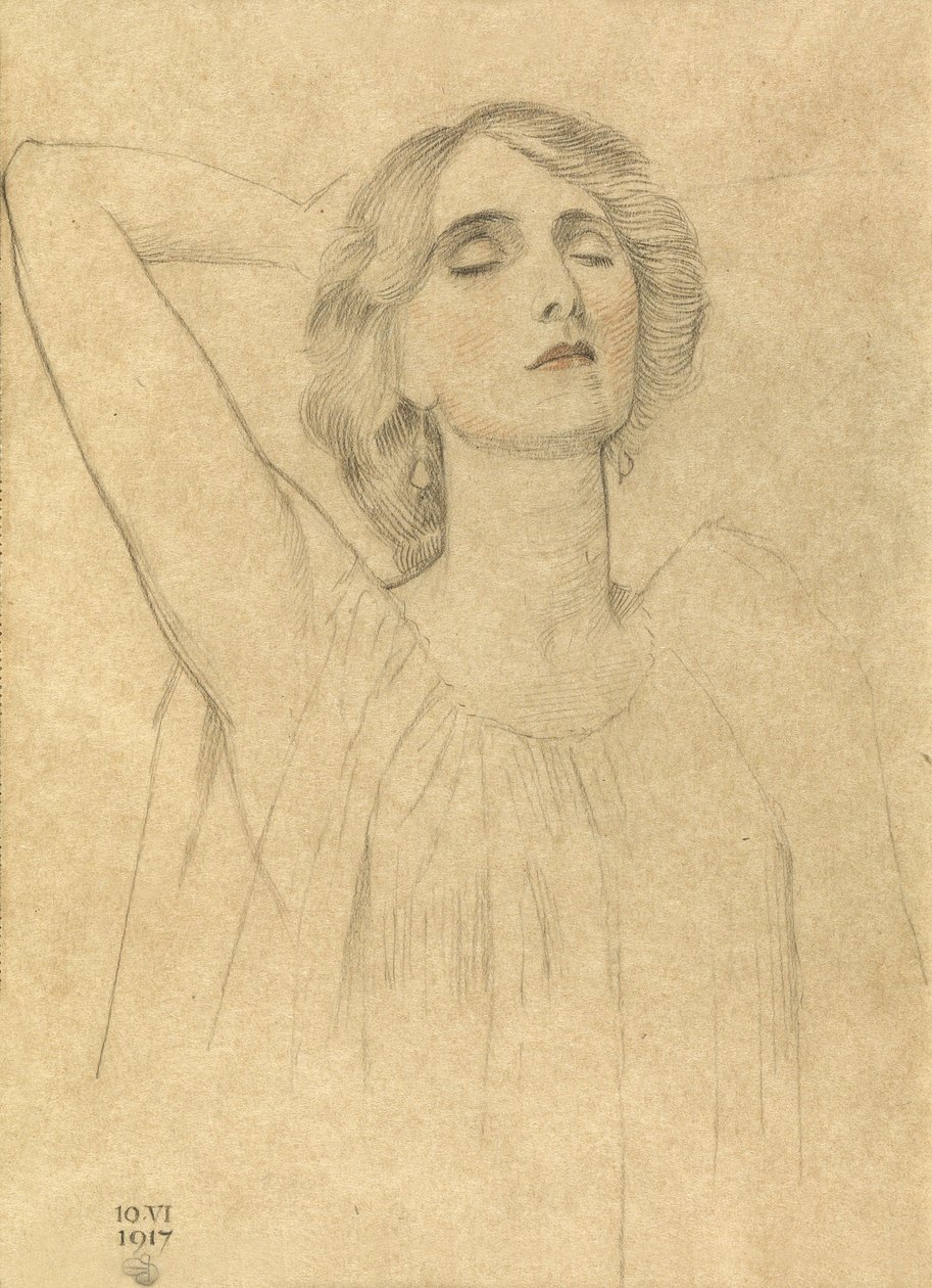 رسم تخطيطي لامرأة ، 1917 (قلم رصاص وطباشير على ورق) بواسطة جوزيف إدوارد سوثال